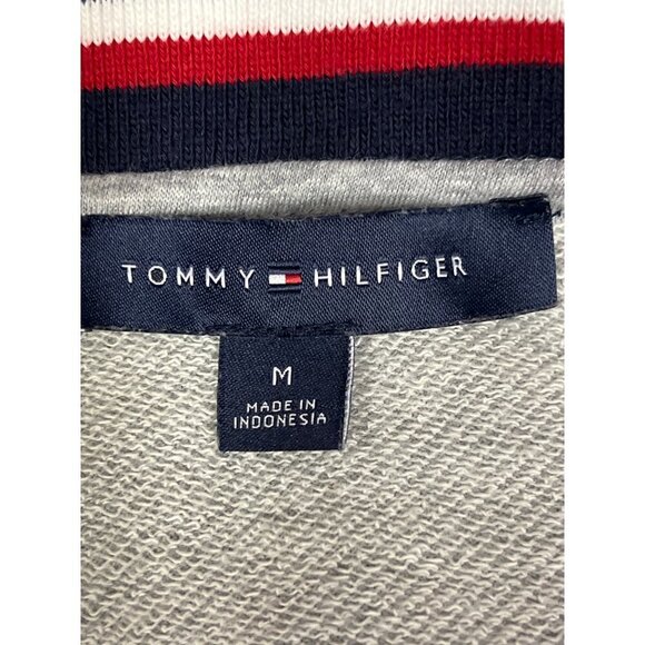 Tommy Hilfiger Grey Long Sleeve Hockey Lace Up Sweatshirt Women's Size Medium - Picture 6 of 7